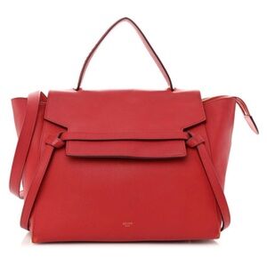 Celine Grained Calfskin Mini Belt Bag Coquelicot